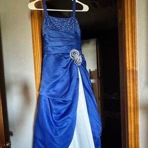 Blue and White Formal Party Dress Youth Size 12|Homecoming|Prom|Pageant